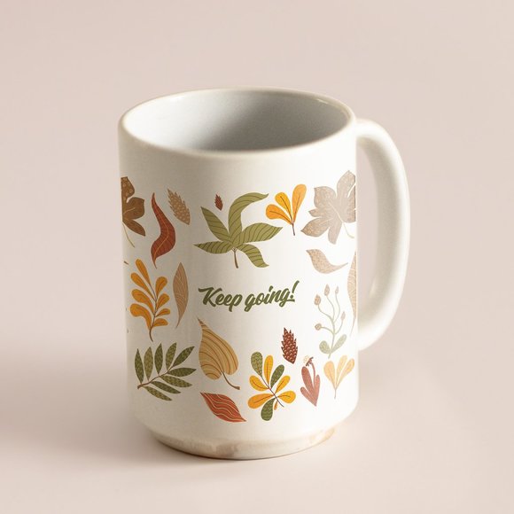 Autumn Leaves Coffee Mug. Thanksgiving Coffee Cup. Fall 15oz Ceramic Mug. - Picture 5 of 5